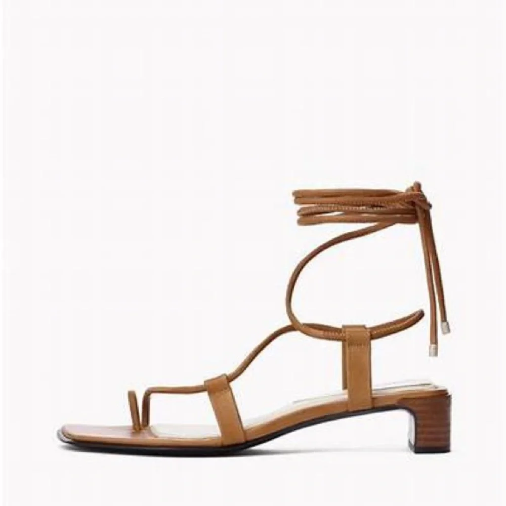 🆕Rag & Bone NIB Cindy Tie Sandal in Tan (RB-26) - Picture 5 of 10